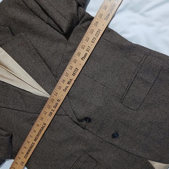 Robert Stock 44S Silk/Wool Blend Brown Woven Fully Lined INK ON LINER ONLY - Picture 11 of 13